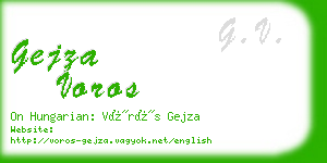 gejza voros business card